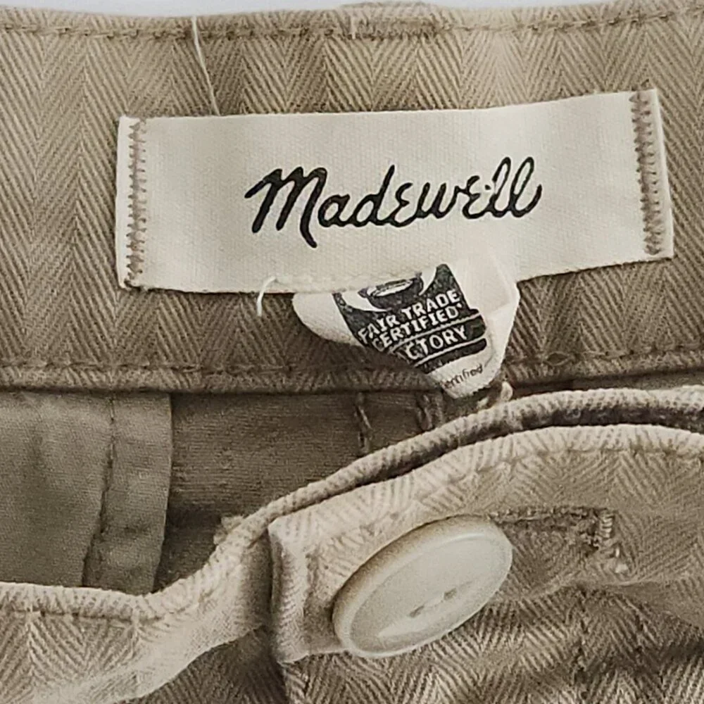 Madewell 90's straight Cargo Women's Pants Size 31 Khaki Pockets High Rise